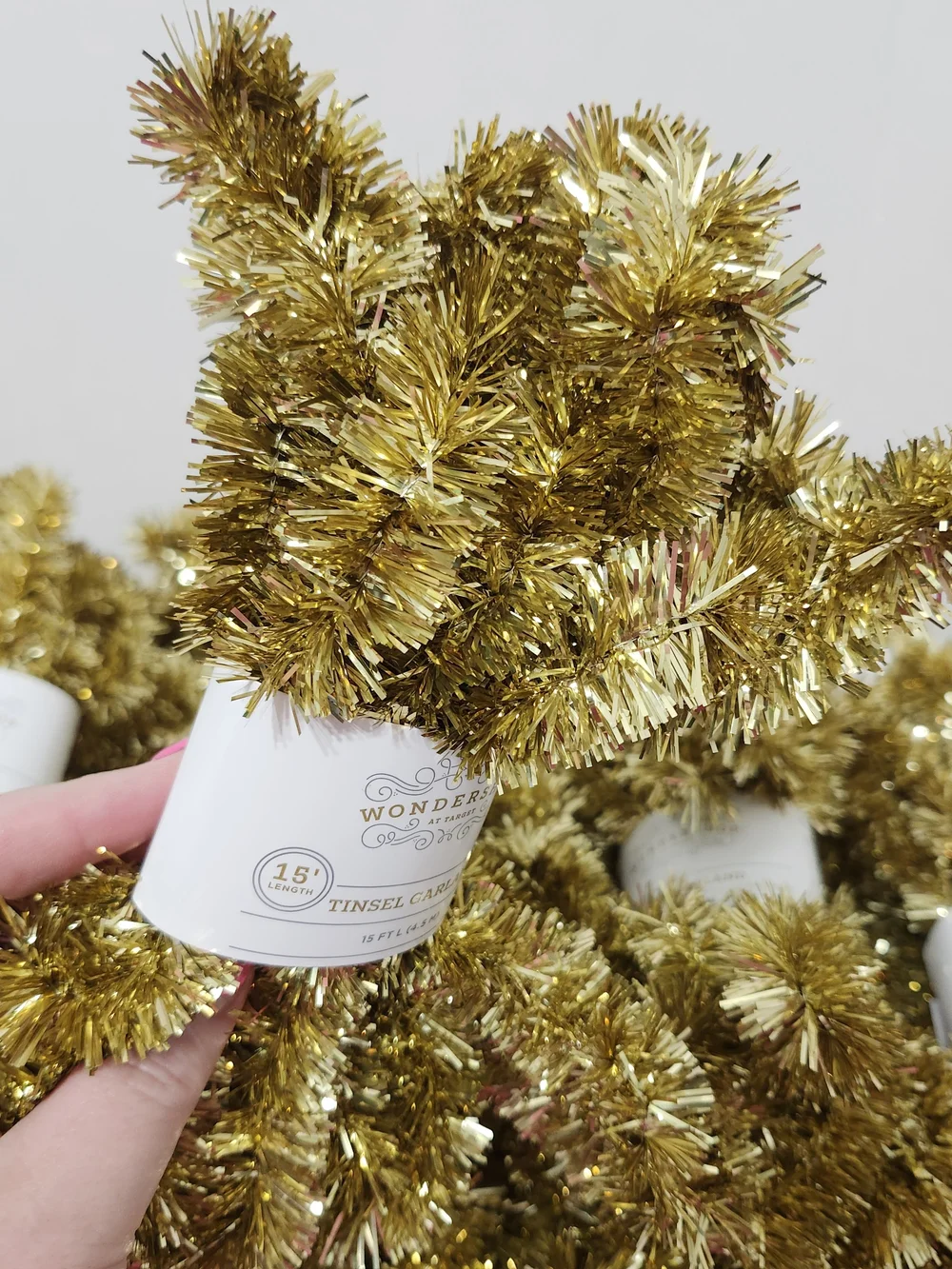 Gold Tinsel Holiday Wired Garland Crafts Gift Baskets Wreaths Decor Home Office